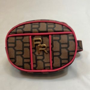 Rampage brown and pink oval shape Fannie Pack style bag and belt